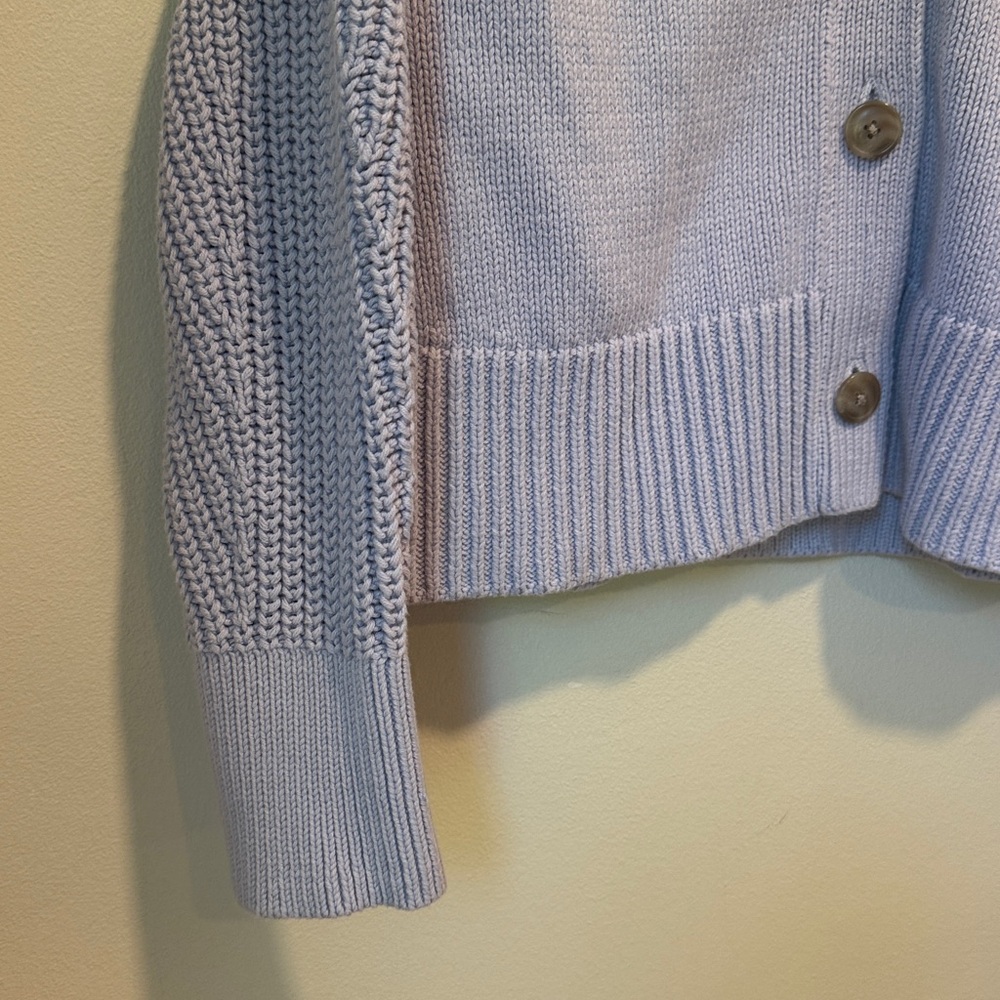 HAVEN WELL WITHIN Blue Knit Women’s Boyfriend Sweater Cardigan sz M - Picture 3 of 9